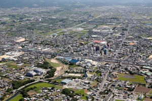 空から見た筑後市