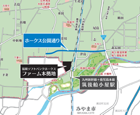 ホークス公園通りの位置図