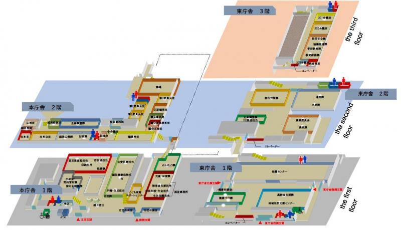 本庁舎・東庁舎イメージ図