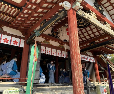 水田天満宮元旦祭のあいさつの写真