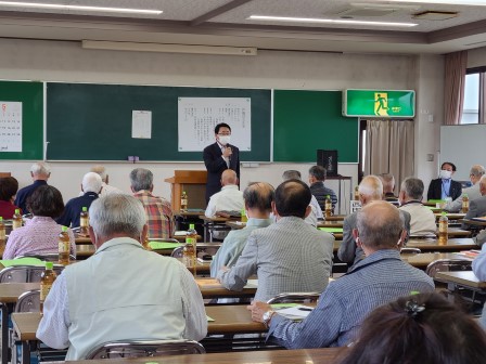 筑後市シニアクラブ連合会総会市長あいさつの写真