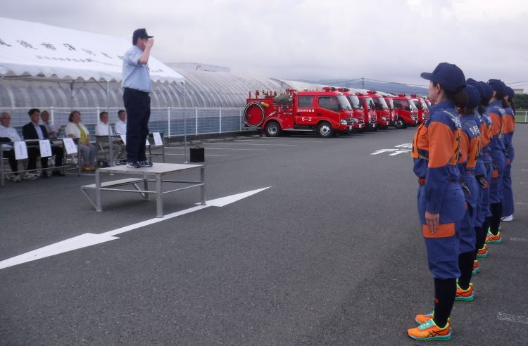 女性消防操法大会走壮行会