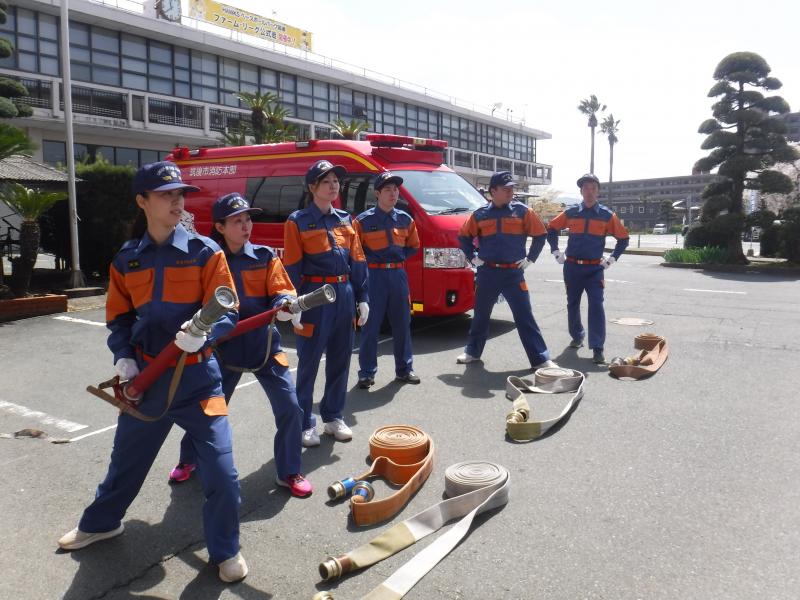 実践を見据えた筒先取扱訓練